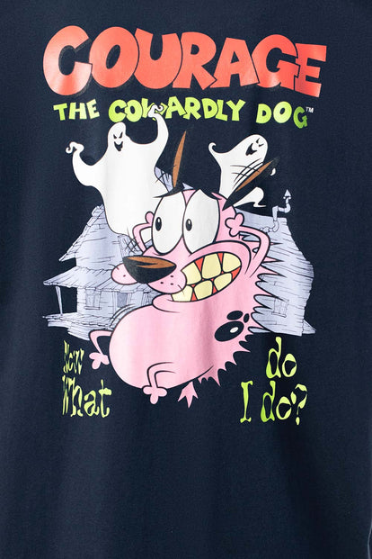  CAMISETA DE CORAJE AZUL ESTAMPADA EN POSTERIOR PARA HOMBRE