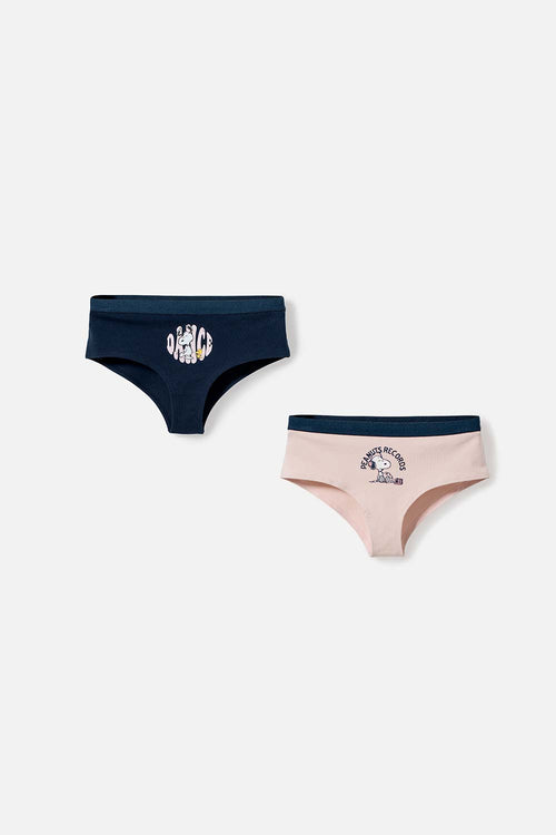 Card slide image -  PACK X2 PANTIES DE SNOOPY AZUL Y ROSADO PARA MUJER
