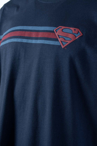  CAMISETA DE SUPERMAN AZUL OSCURO CLÁSICA PARA HOMBRE