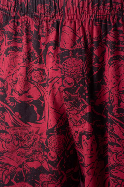  PIJAMA DE SUPERMAN GRIS Y ROJO CON BERMUDA PARA HOMBRE