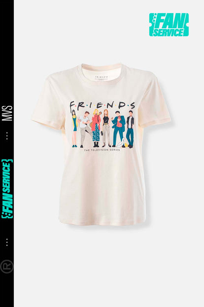  CAMISETA DE FRIENDS MANGA CORTA COLOR ALMENDRA PARA MUJER