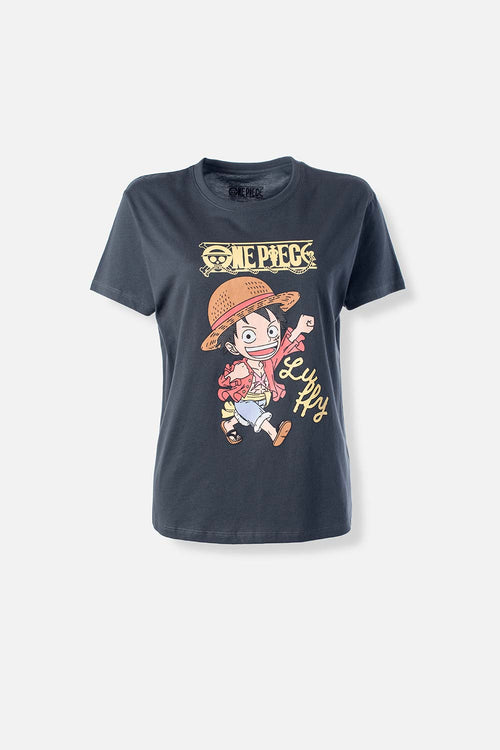 Card slide image -  CAMISETA DE ONE PIECE MANGA CORTA GRIS PARA MUJER