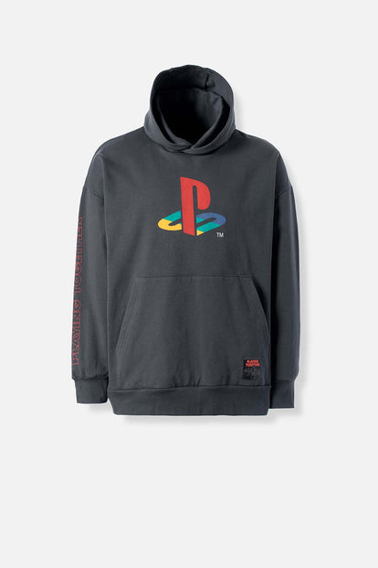  BUZO DE PLAY STATION CERRADO GRIS PARA HOMBRE