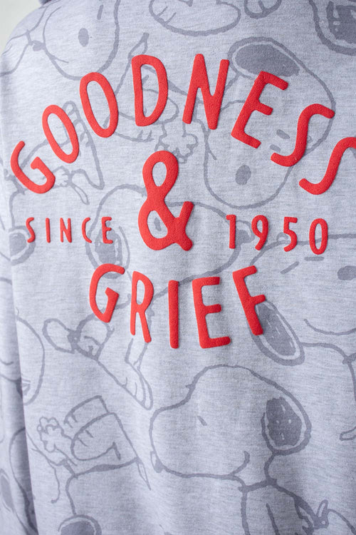 Card slide image -  BUZO DE SNOOPY GRIS CON CIERRE FRONTAL PARA MUJER