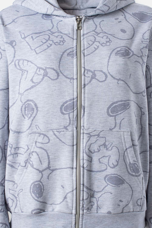 Card slide image -  BUZO DE SNOOPY GRIS CON CIERRE FRONTAL PARA MUJER