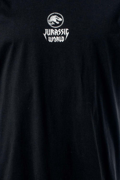  CAMISETA DE JURASSIC WORLD NEGRA CON ESTAMPADO EN POSTERIOR PARA HOMBRE