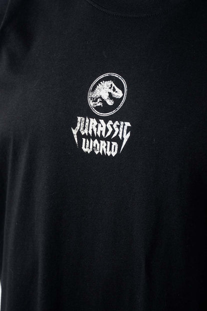 CAMISETA DE JURASSIC WORLD NEGRA CON ESTAMPADO EN POSTERIOR PARA HOMBRE