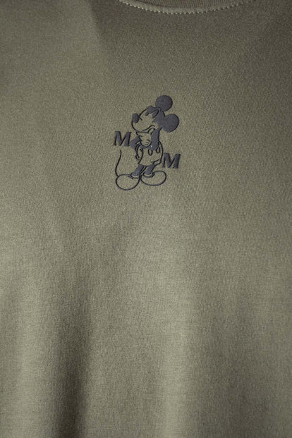 CAMISETA DE MICKEY MOUSE MANGA CORTA VERDE PARA HOMBRE