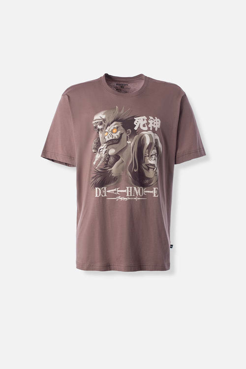 Card slide image -  CAMISET DE DEATH NOTE MANGA CORTA CAFÉ PARA HOMBRE