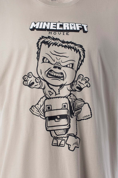  CAMISETA DE MINECRAFT MANGA CORTA VERDE ACEITUNA PARA HOMBRE