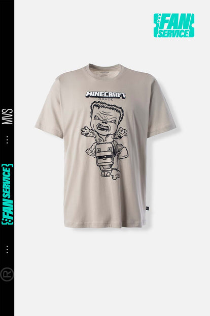  CAMISETA DE MINECRAFT MANGA CORTA VERDE ACEITUNA PARA HOMBRE