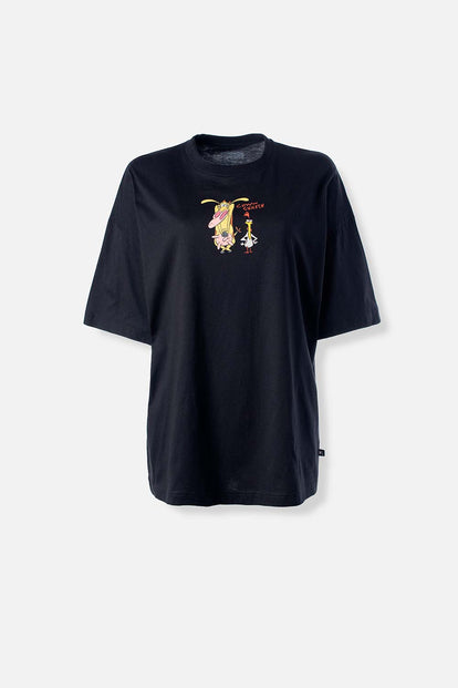  CAMISETA DE LA VACA Y EL POLLITO OVERSIZED FIT PARA MUJER