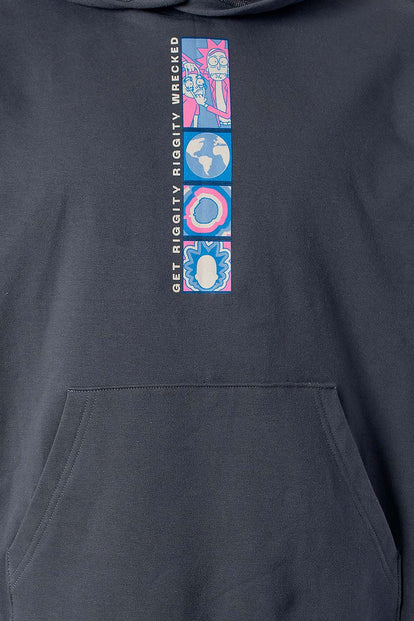  BUZO DE RICK AND MORTY GRIS CON CAPUCHA PARA HOMBRE