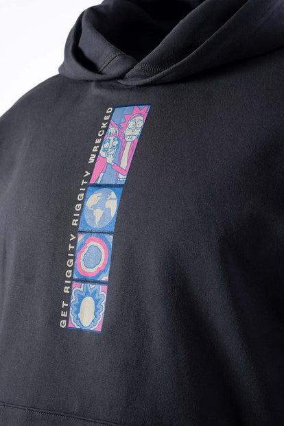  BUZO DE RICK AND MORTY GRIS CON CAPUCHA PARA HOMBRE