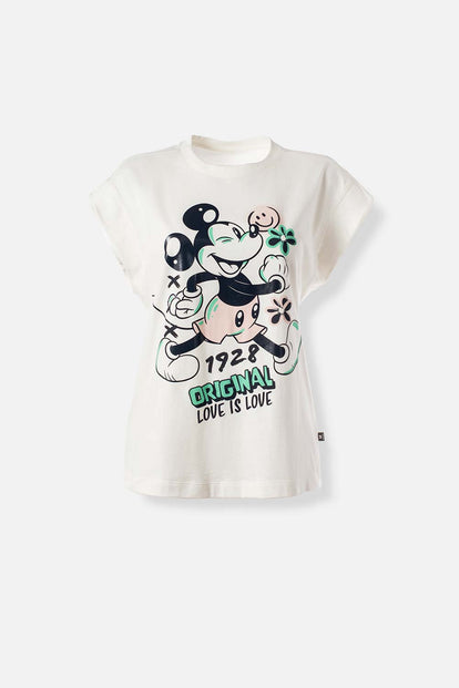  CAMISETA DE MICKEY MOUSE RELAX FIT PARA MUJER