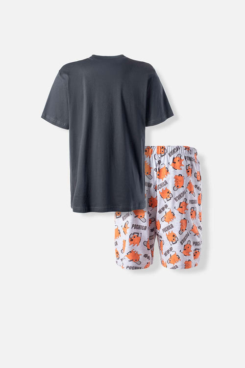 Card slide image -  PIJAMA DE POCHITA PANTALÓN CORTO GRIS PARA HOMBRE