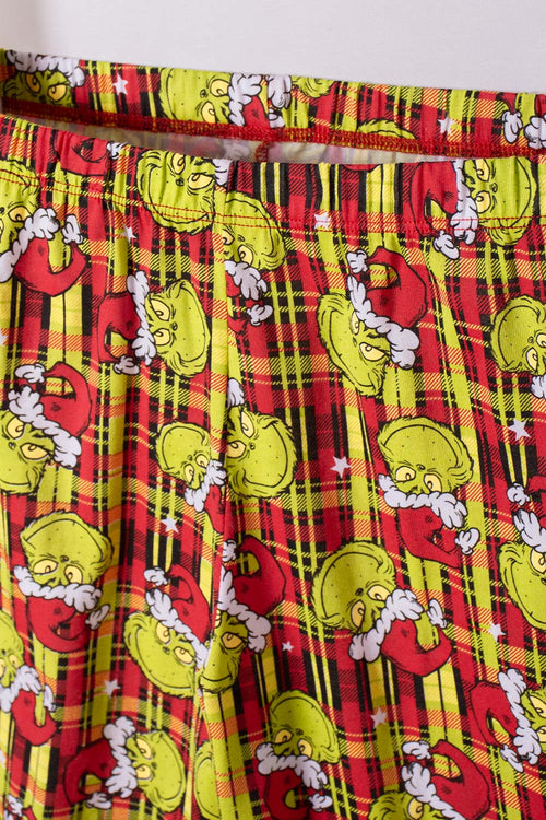 Card slide image -  PIJAMA DE GRINCH PANTALÓN LARGO ROJO PARA NIÑO UNISEX