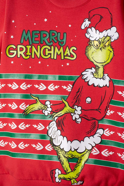  BUZO DE GRINCH CERRADO ROJO PARA NIÑO UNISEX