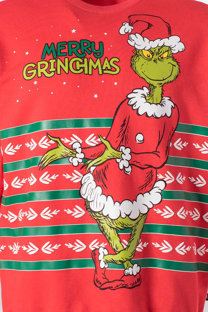  BUZO DE GRINCH CERRADO ROJO PARA ADULTO UNISEX