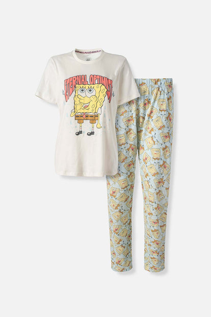  PIJAMA DE BOB ESPONJA DE PANTALON LARGO PARA MUJER