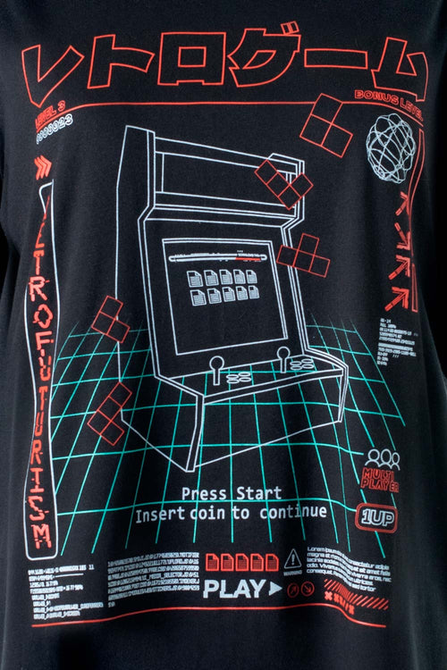 Card slide image -  CAMISETA MOVIES NEGRA DE MANGA CORTA GÉNERO NEUTRO