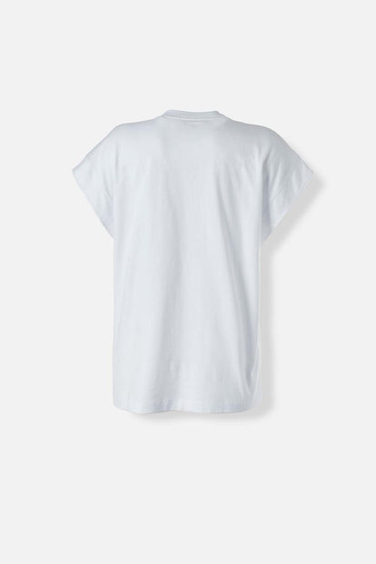  CAMISETA DE MOVIES MANGA SISA BLANCA PARA MUJER