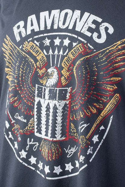  CAMISETA DE RAMONES MANGA CORTA GRIS GRAFITO PARA HOMBRE