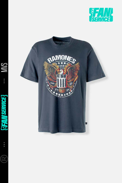  CAMISETA DE RAMONES MANGA CORTA GRIS GRAFITO PARA HOMBRE