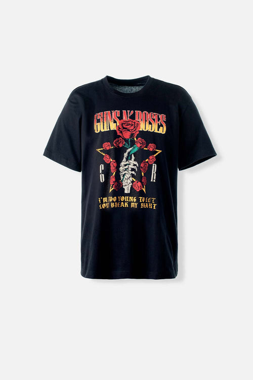 Card slide image -  CAMISETA DE GUNS N' ROSES NEGRA ESTAMPADA EN FRENTE PARA HOMBRE