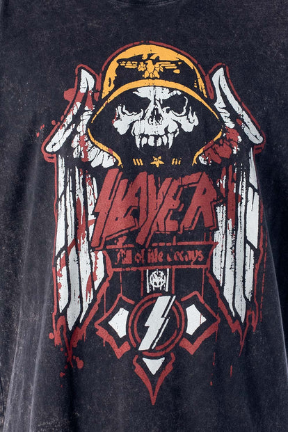  CAMISETA DE SLAYER MANGA CORTA NEGRA PARA HOMBRE