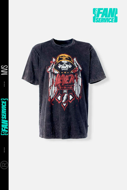  CAMISETA DE SLAYER MANGA CORTA NEGRA PARA HOMBRE