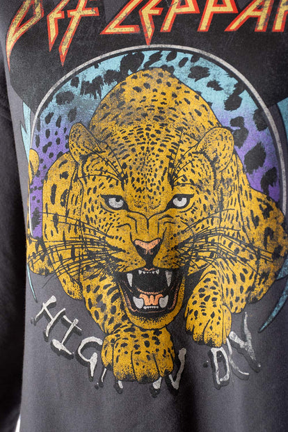  BUZO DE DEF LEPPARD CERRADO GRIS GRAFITO PARA MUJER