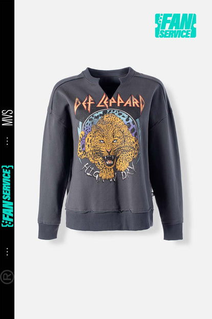  BUZO DE DEF LEPPARD CERRADO GRIS GRAFITO PARA MUJER
