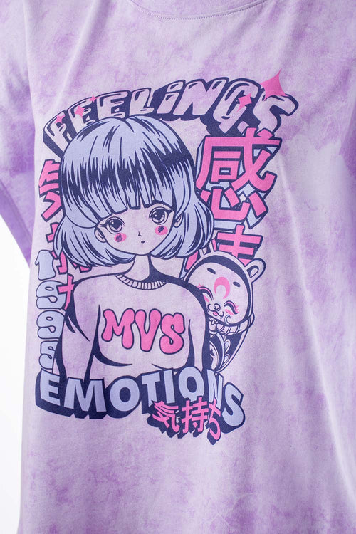 Card slide image -  CAMISETA DE MOVIES MANGA SISA LILA PARA MUJER