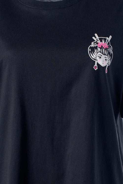 Card slide image -  CAMISETA DE MOVIES MANGA CORTA NEGRA PARA MUJER