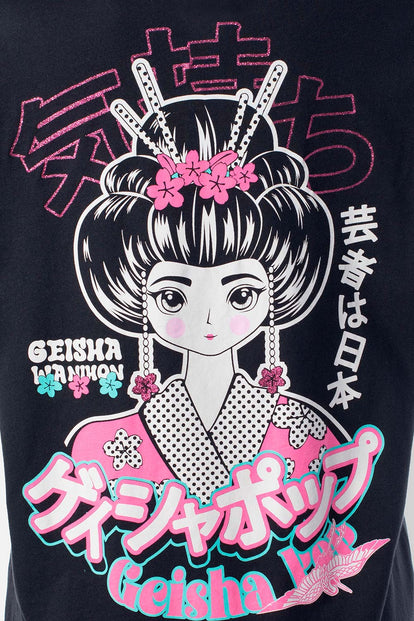  CAMISETA DE MOVIES MANGA CORTA NEGRA PARA MUJER