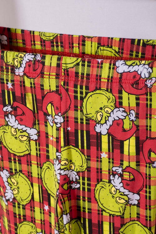 Card slide image -  PIJAMA DE GRINCH PANTALÓN LARGO ROJO PARA NIÑO UNISEX 2T A 5T